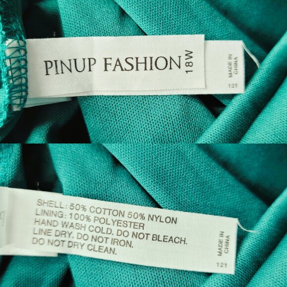 NWT Pinup Fashion Emerald Green Boho Lace V-Neck Maxi Dress 18W - Picture 13 of 14